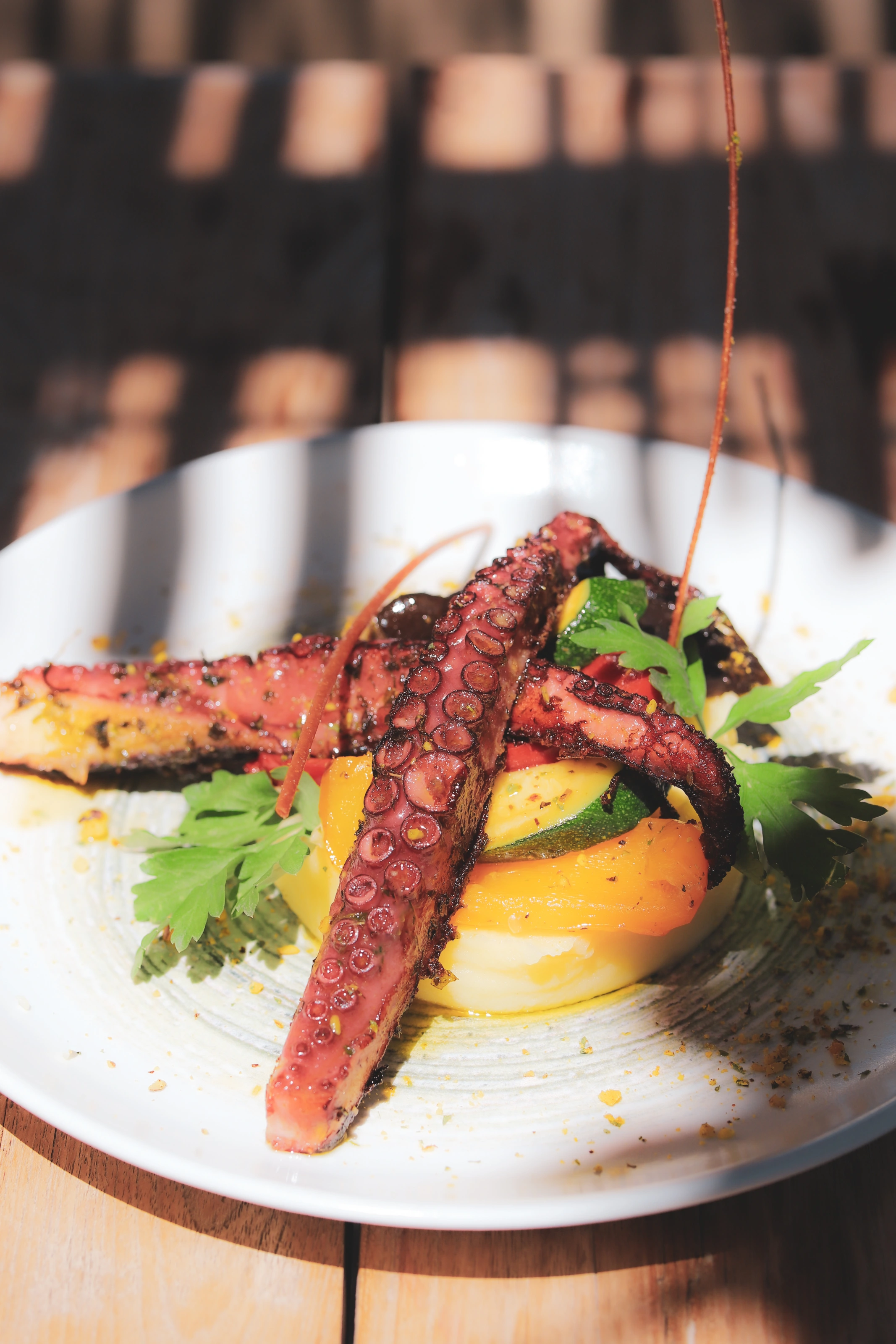 Une assiette de poulpe grillé au Corsaire